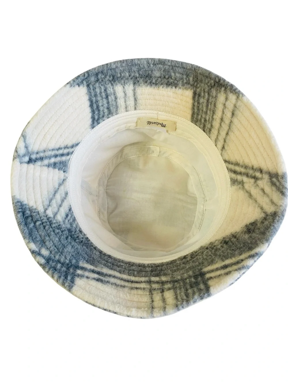 Madewell Blushed Plaid Wool Blend Bucket Hat OS